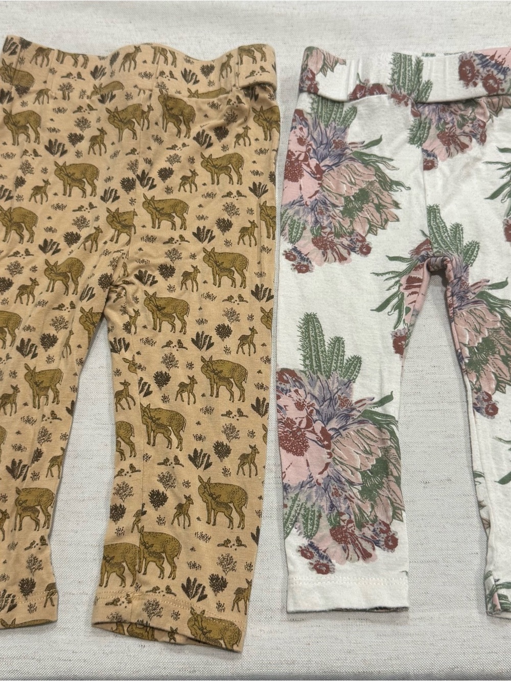 Set Bundle of 2 kate quinn Baby 12-18 months Floral Animal Forest Pants Leggings